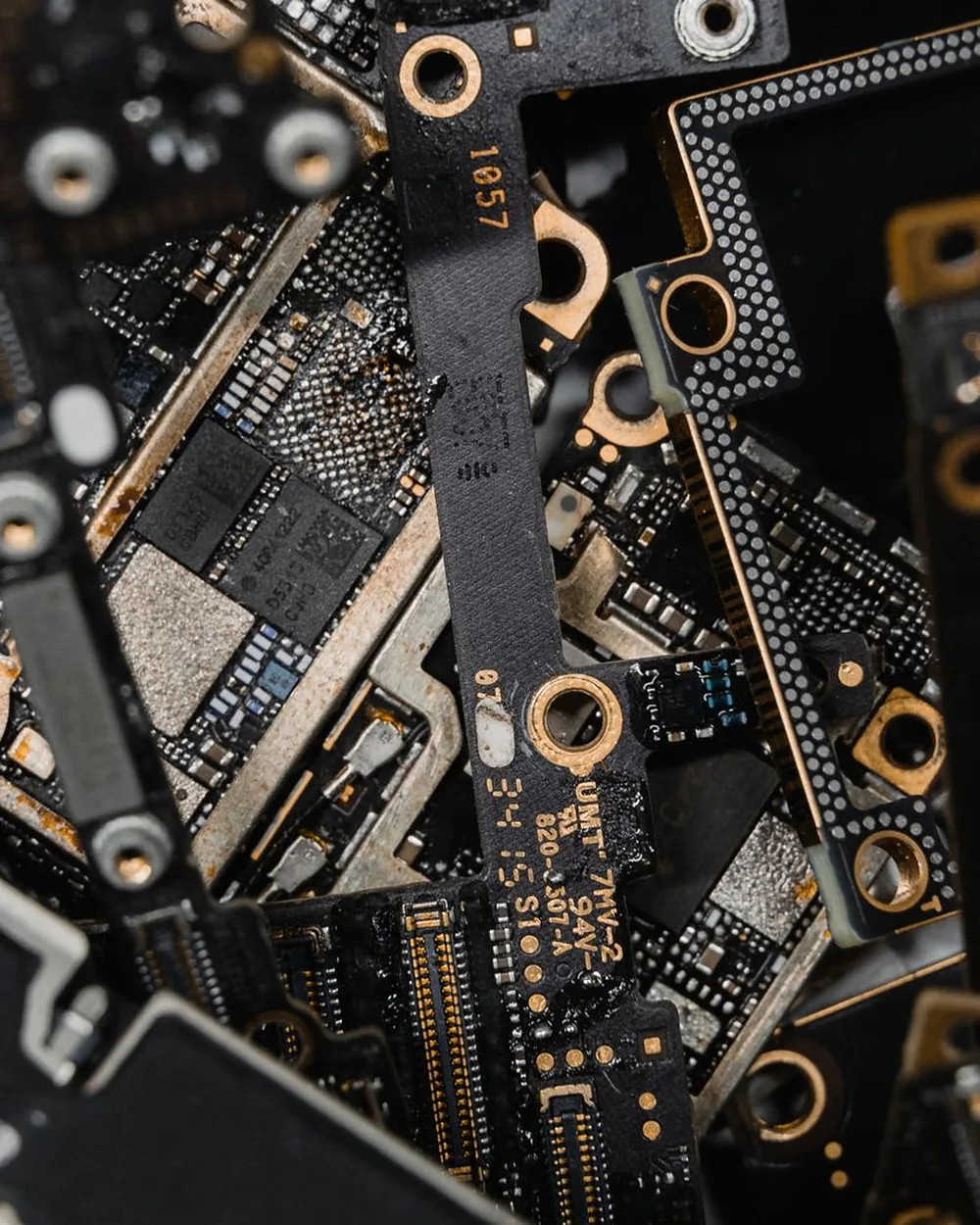 Densely packed circuit boards and microchips